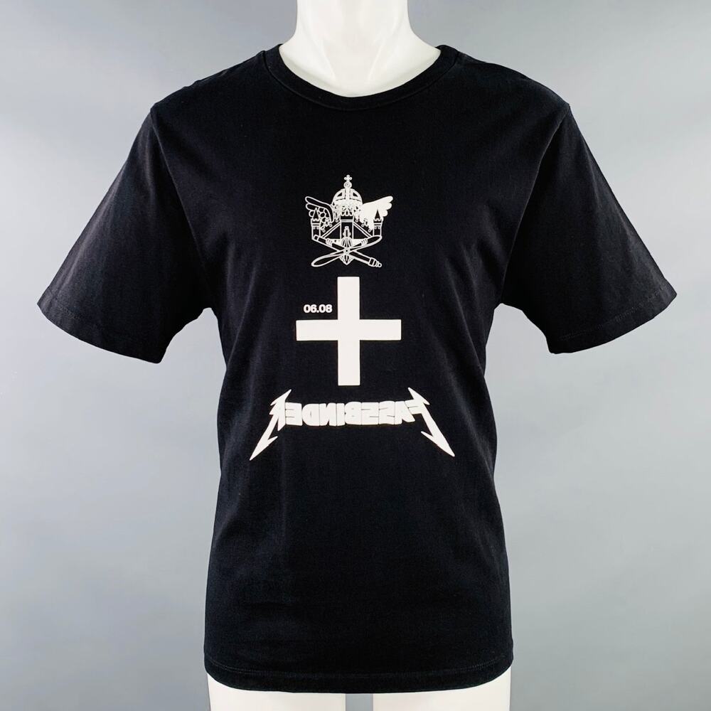 LIBERAL YOUTH MINISTRY FW21 Size M Black White Print Cotton Crew Neck T-shirt